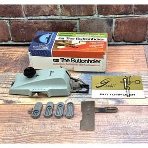GREIST The Buttonholer Model 1 Vintage Sewing Machine Attachment 1966 Box Manual